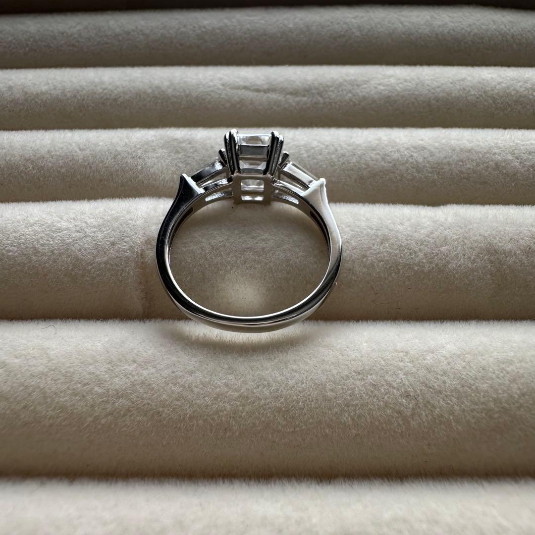 モアサナイト　エメラルドカット　リング　2ct 11.5号