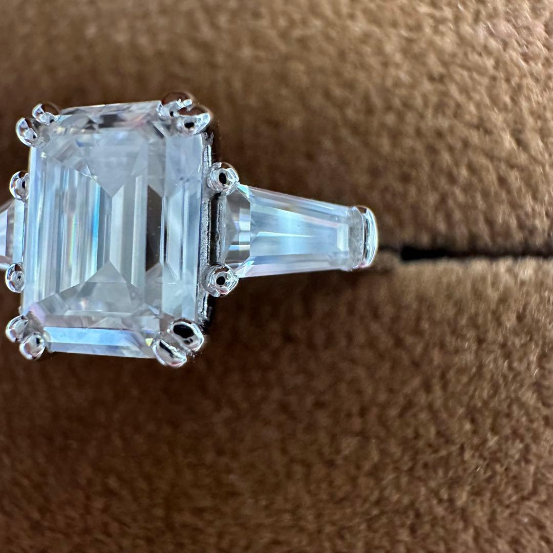 モアサナイト　エメラルドカット　リング　2ct 11.5号