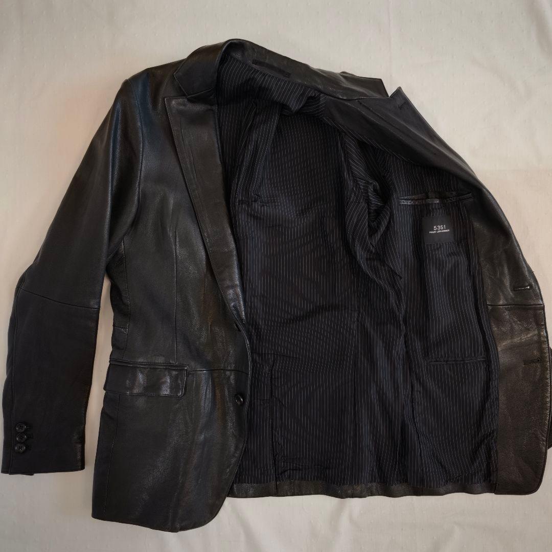 ​【美品】5351 POUR LES HOMMES 山羊革テーラード 48