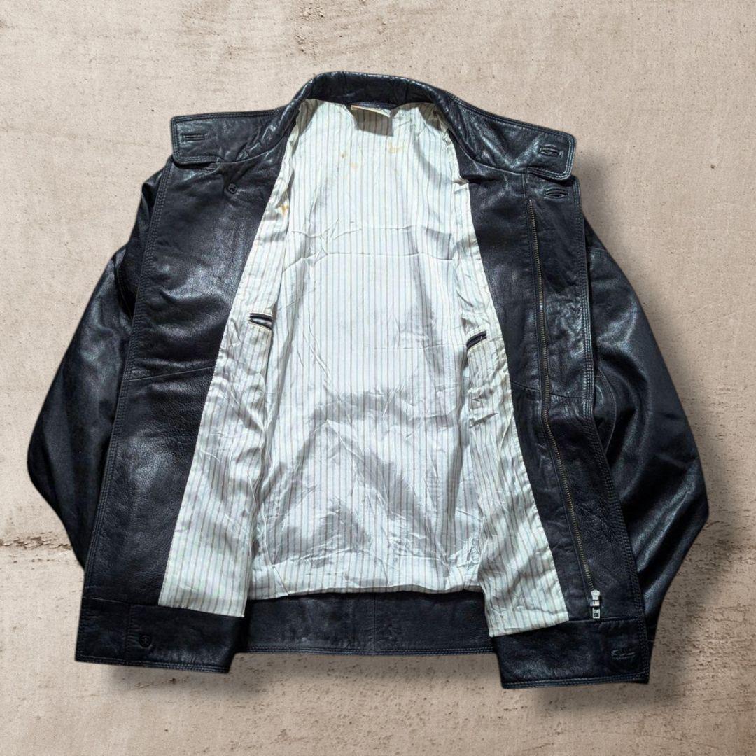 別注vintage西ドイツ製本革ライダース52ラムナッパ羊革ブラック激レア