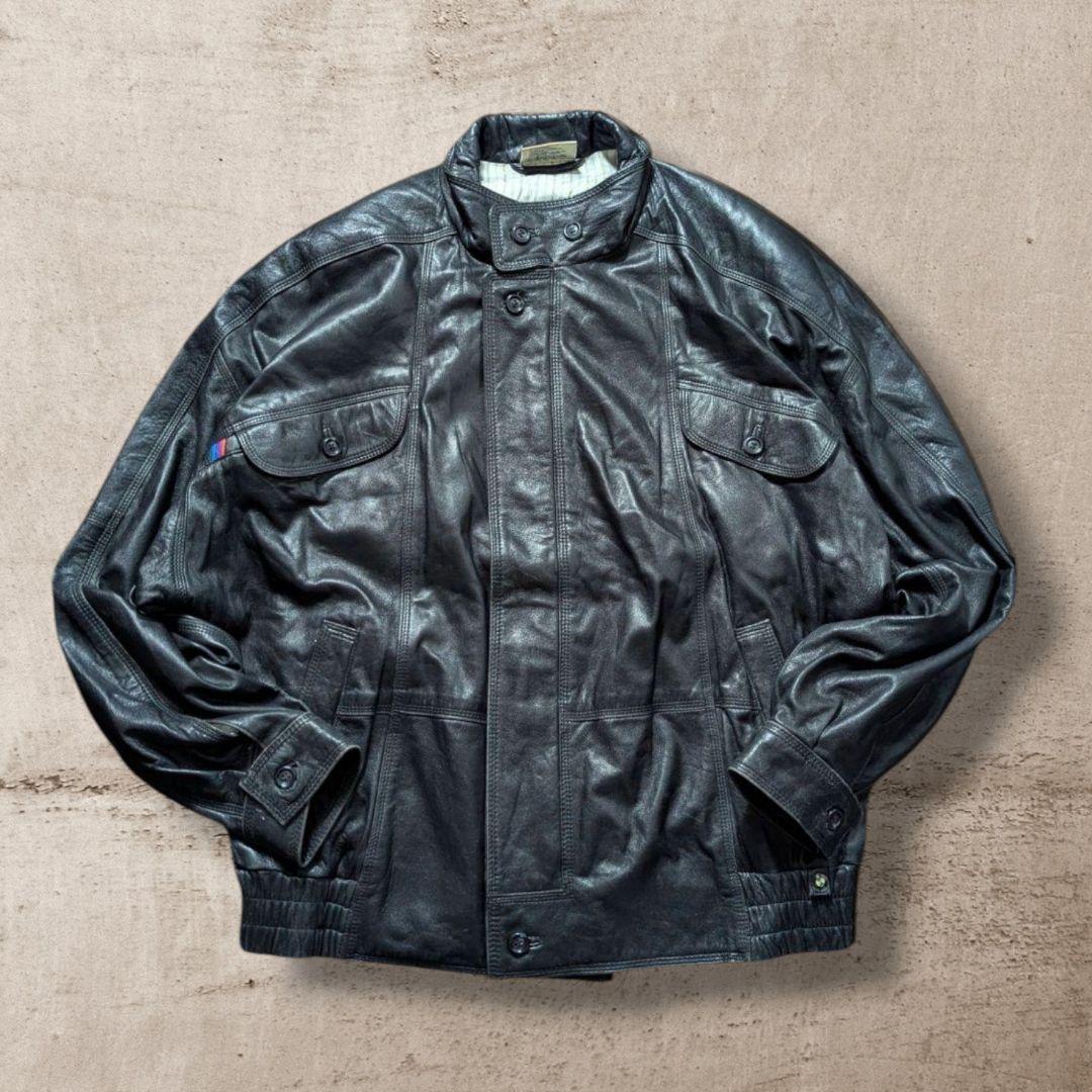 別注vintage西ドイツ製本革ライダース52ラムナッパ羊革ブラック激レア