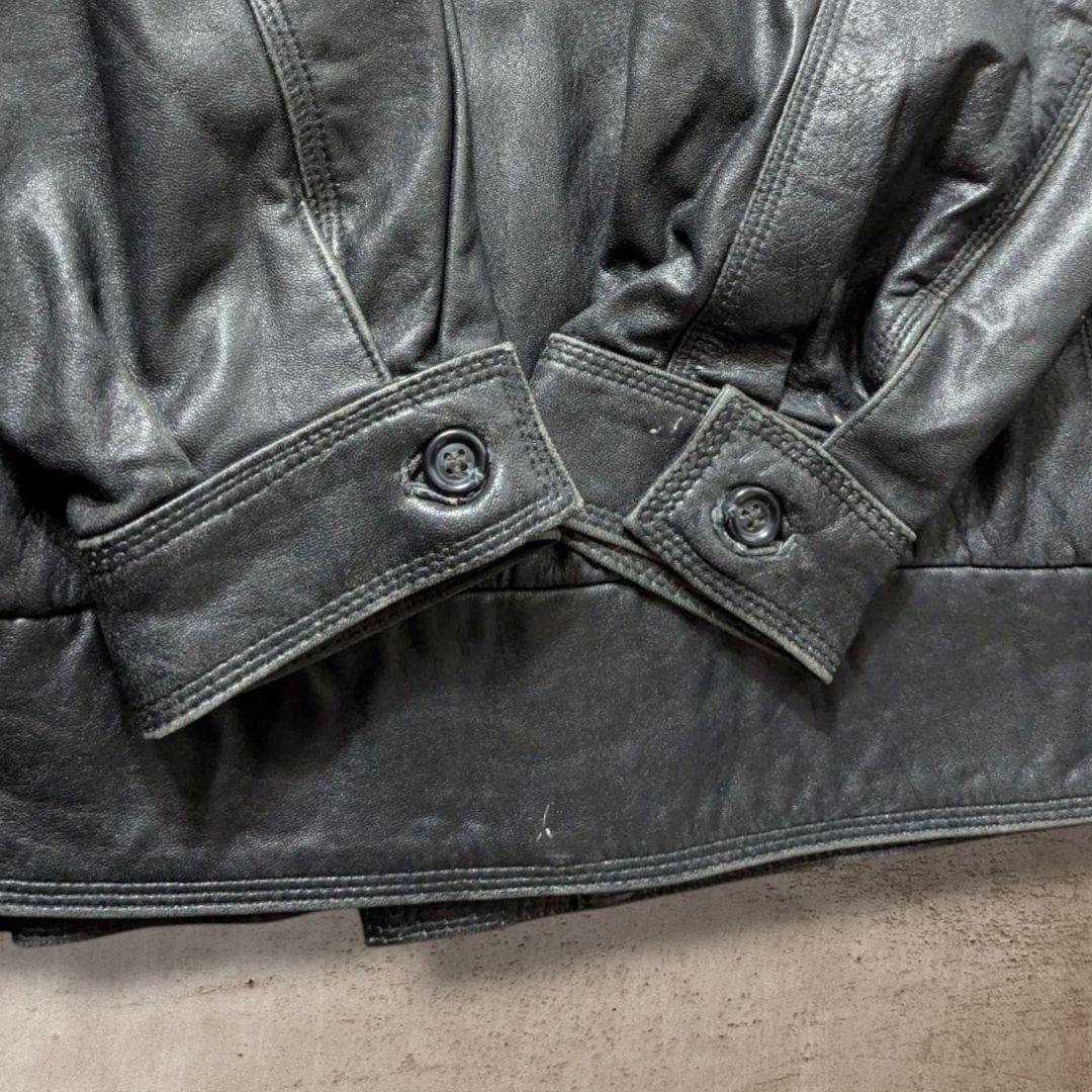 別注vintage西ドイツ製本革ライダース52ラムナッパ羊革ブラック激レア
