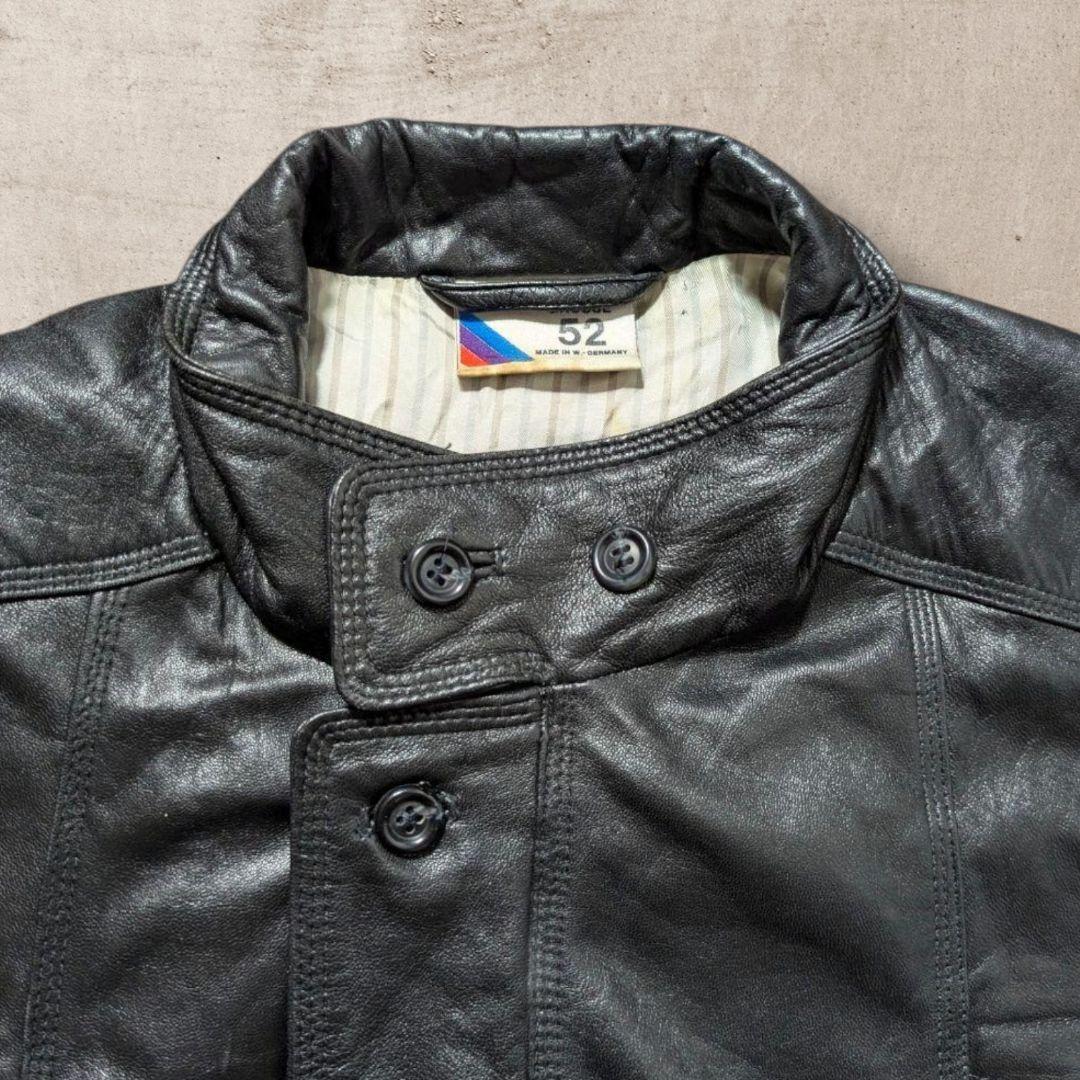 別注vintage西ドイツ製本革ライダース52ラムナッパ羊革ブラック激レア