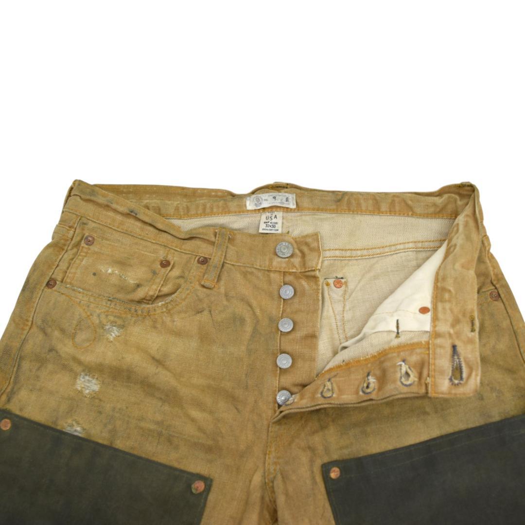 ク*コ様 RRL オイルドクロスヴィンテージ加工ダブルニーパンツ