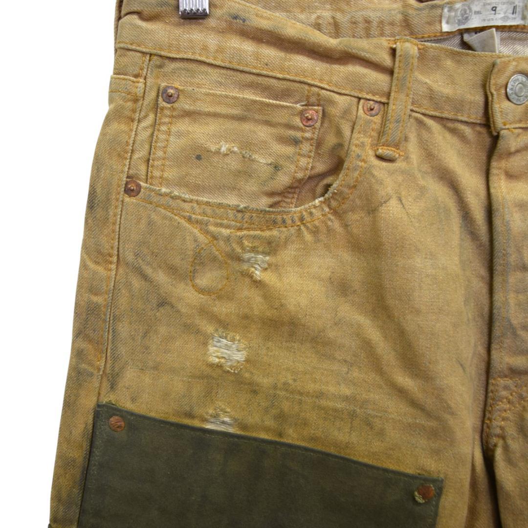 ク*コ様 RRL オイルドクロスヴィンテージ加工ダブルニーパンツ