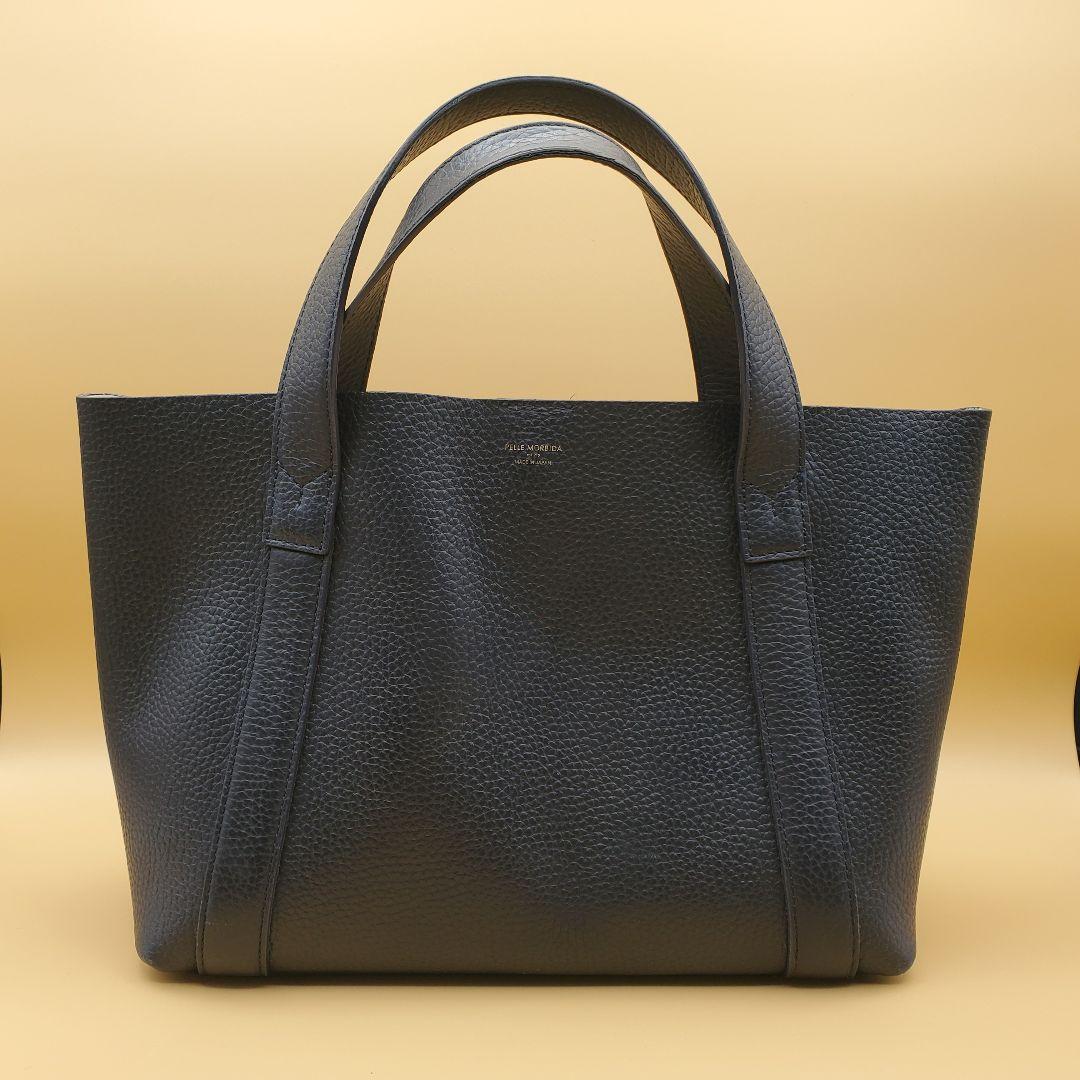 ペッレモルビダ テーラマリーナ ミニトート ハンドバッグ レザー ネイビー