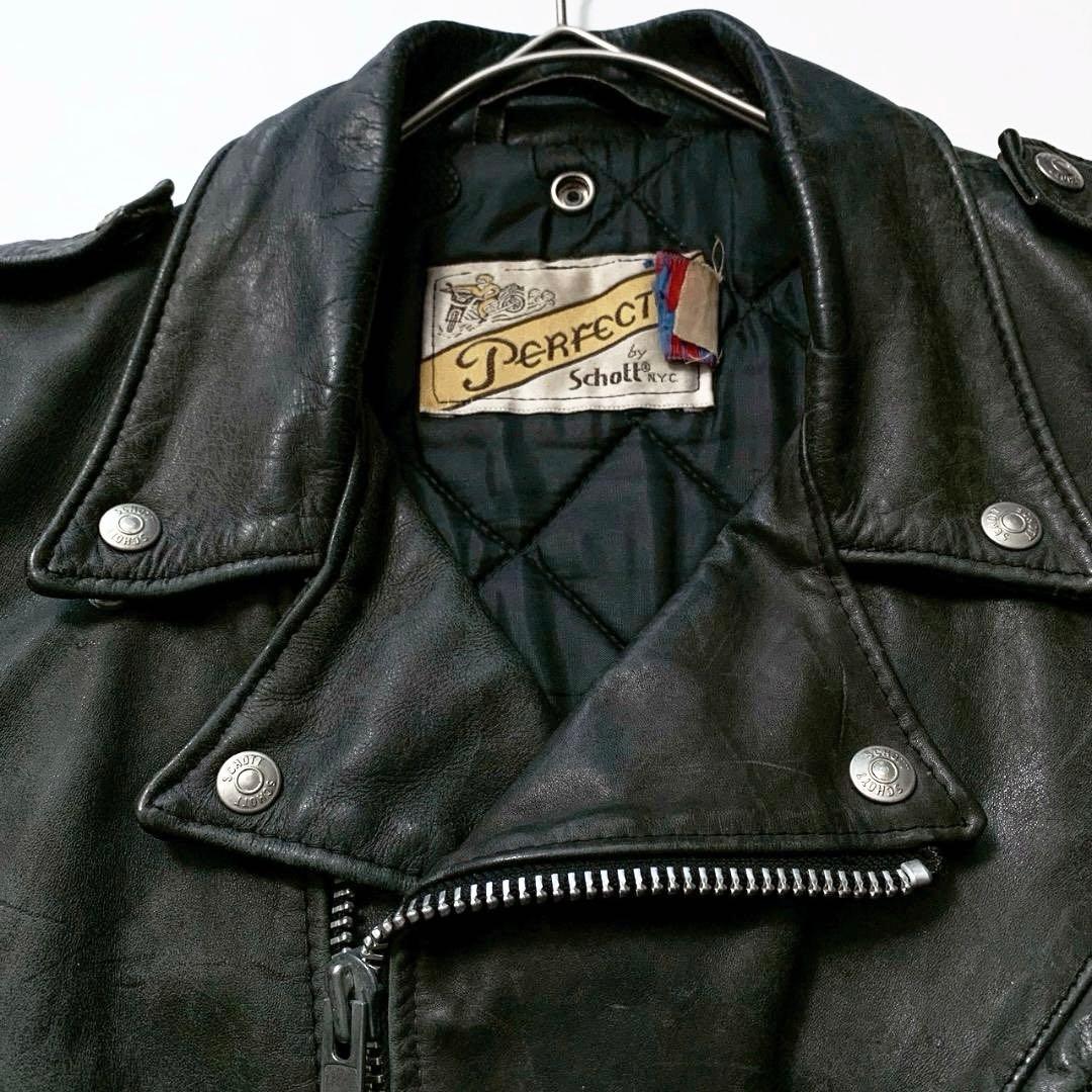 【USA製】Schott 618 ダブルライダース ジャケット 40 ブラック