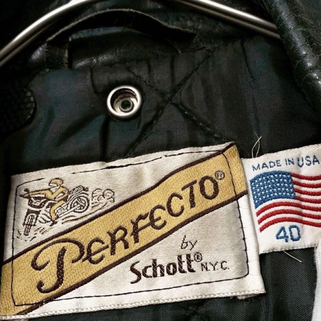 【USA製】Schott 618 ダブルライダース ジャケット 40 ブラック