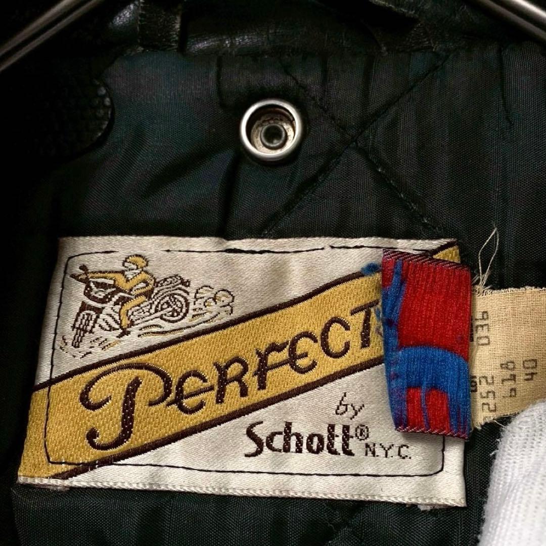 【USA製】Schott 618 ダブルライダース ジャケット 40 ブラック