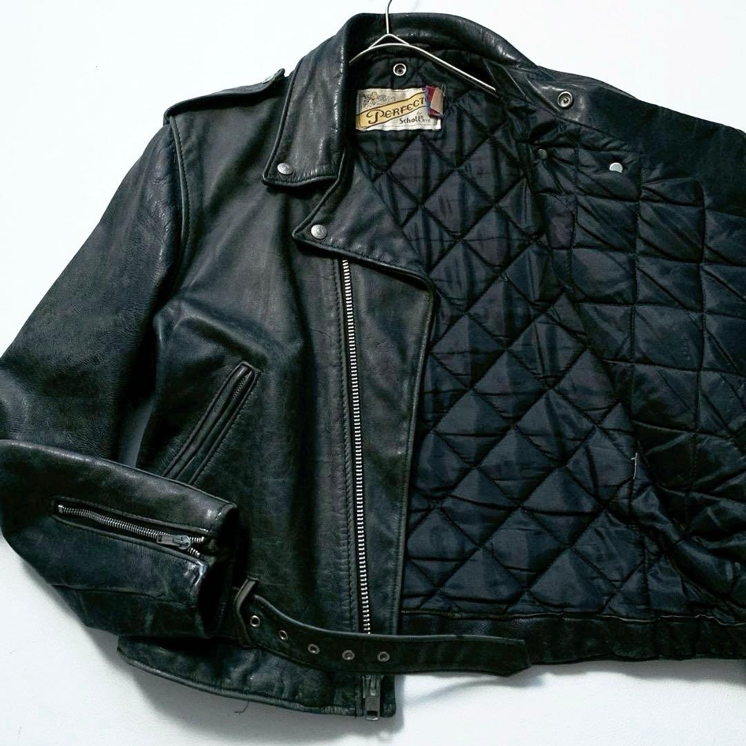 【USA製】Schott 618 ダブルライダース ジャケット 40 ブラック