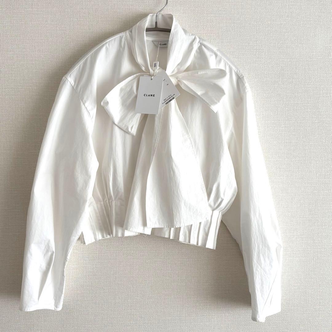 日曜まで出品♪お値下げclane RIBBONZIP SHIRTS リボンシャツ