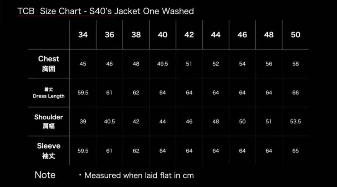 TCB.JEANS S40's jacket 14oz 大戦モデル 42