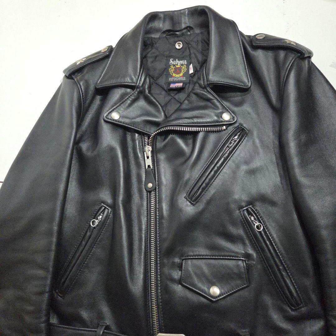 美品 schott 613US 現行 38 ワンスター ダブルライダース