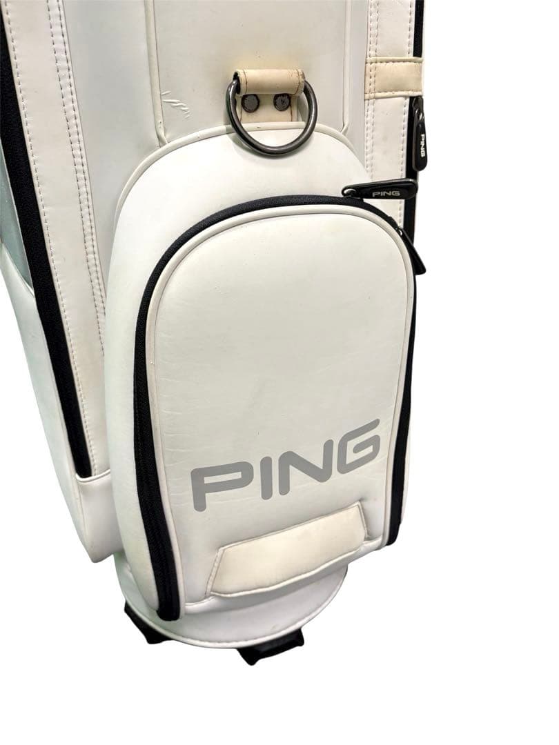 【中古美品】PING ゴルフ　キャディバッグ ホワイト　ゴルフバック