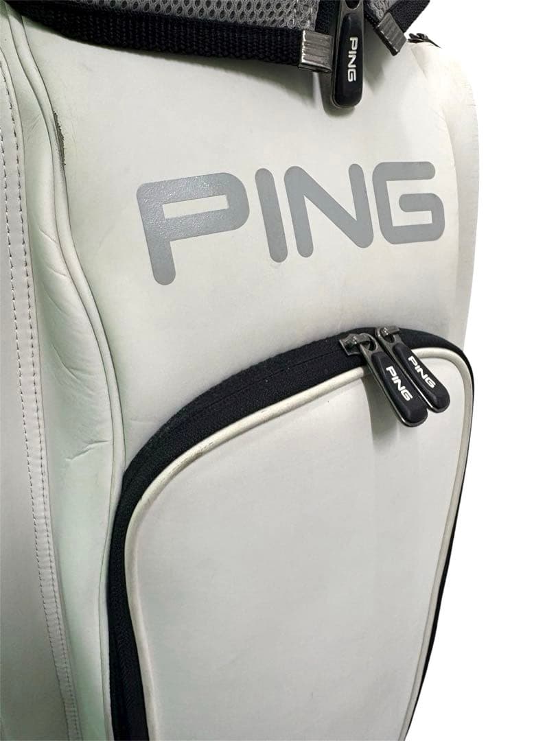 【中古美品】PING ゴルフ　キャディバッグ ホワイト　ゴルフバック