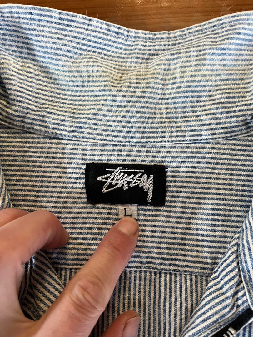 Stussy ストライプ柄デニムジャケット Lサイズ
