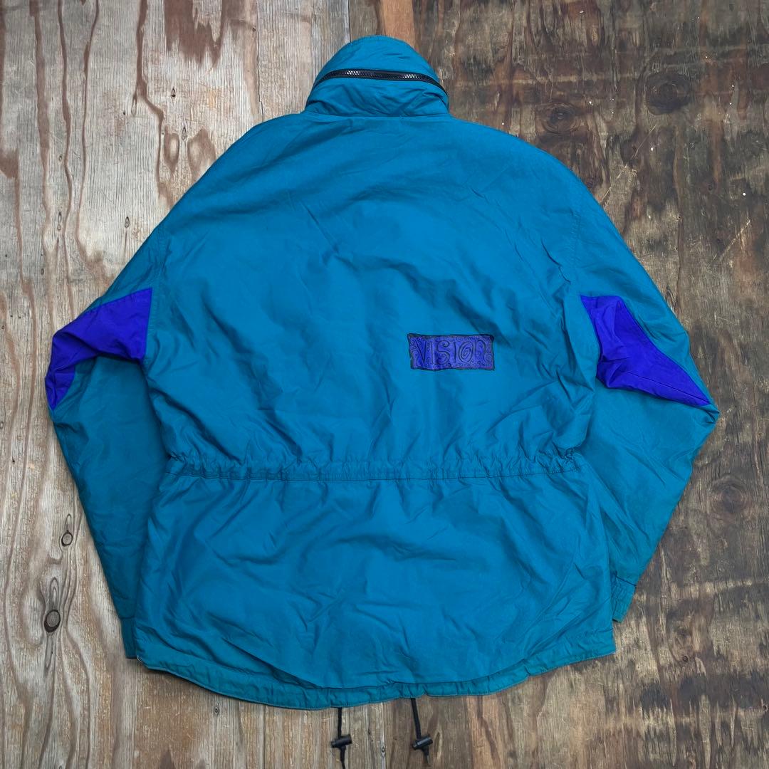 90s VISION ナイロンウォームアップジャケット ブルー VINTAGE