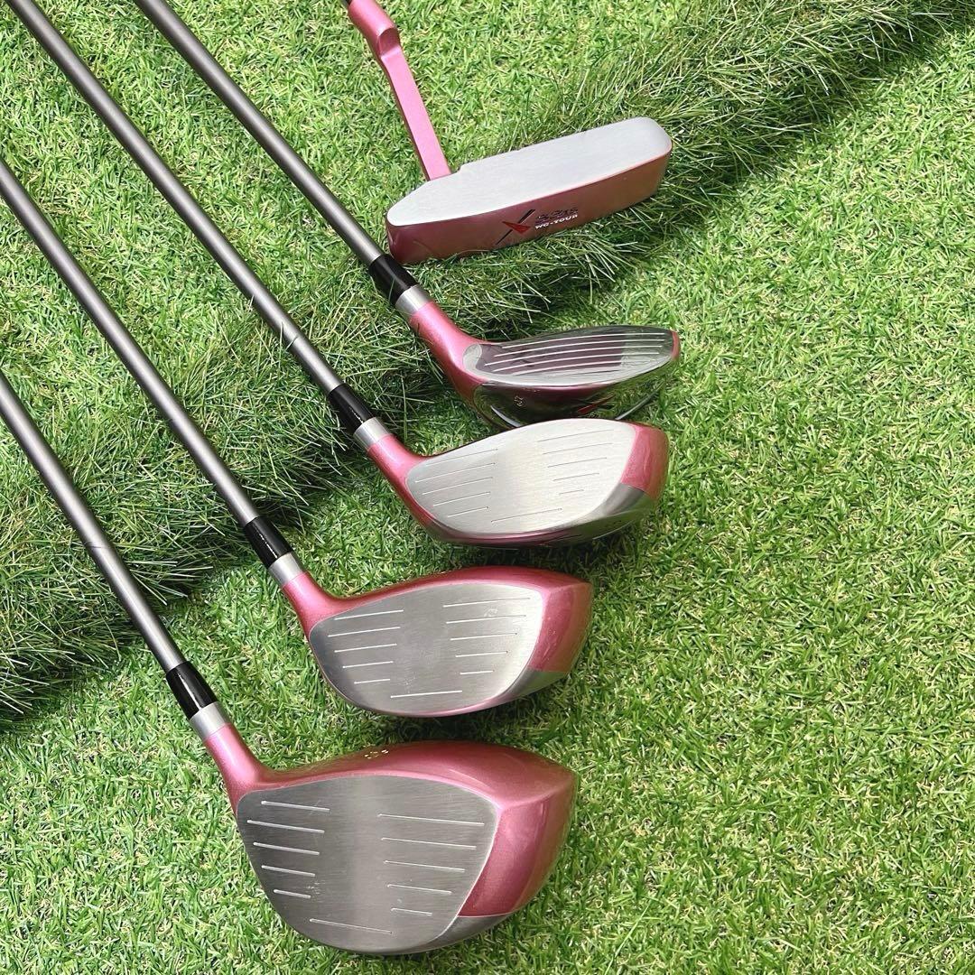 極美品 希少レフティ 可愛いピンク レディースゴルフクラブ豪華11本フルセット