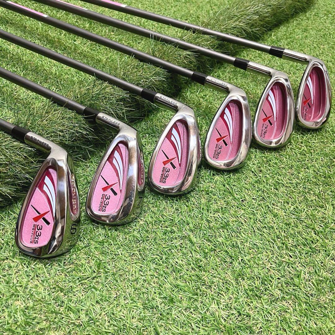 極美品 希少レフティ 可愛いピンク レディースゴルフクラブ豪華11本フルセット