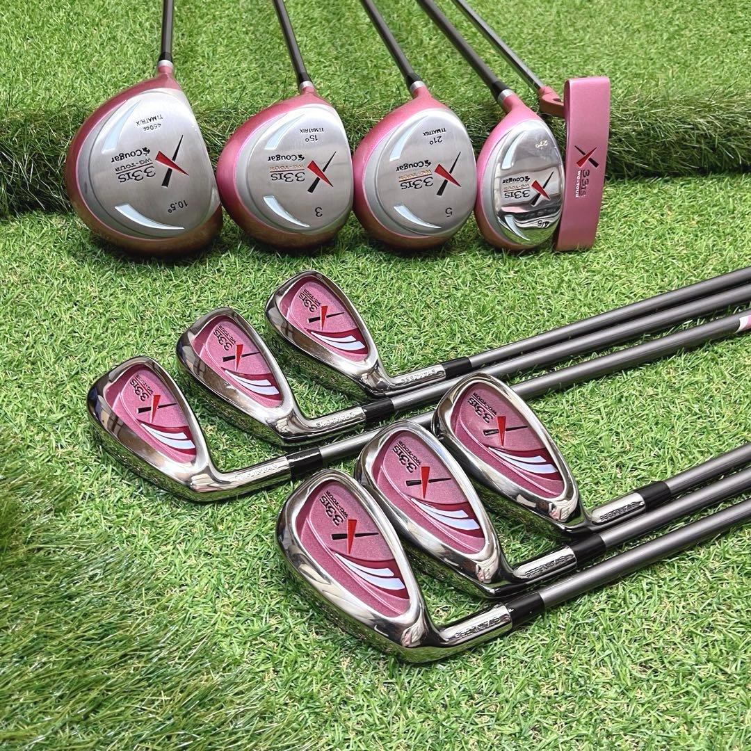 極美品 希少レフティ 可愛いピンク レディースゴルフクラブ豪華11本フルセット