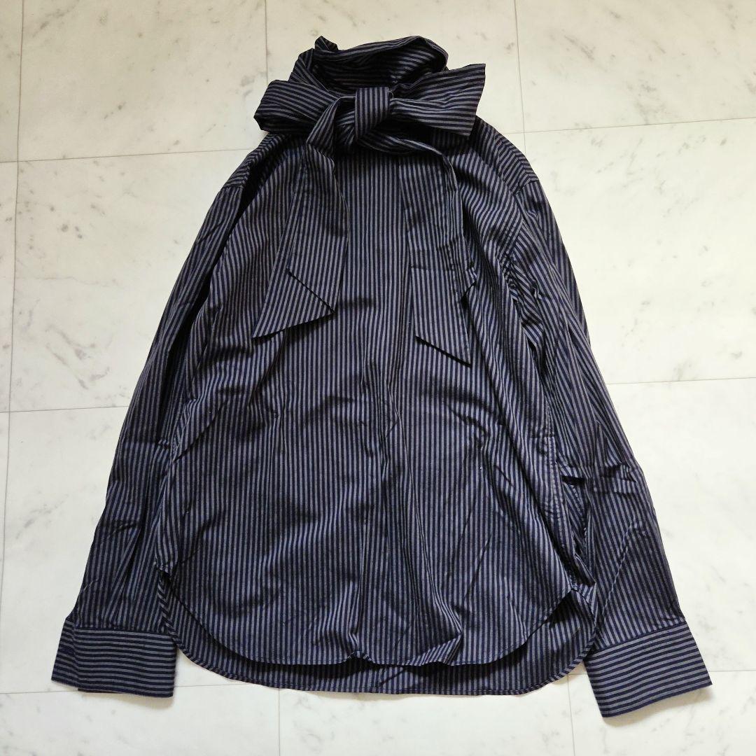 LOEFF ロエフ　ストライプ ボウタイ ブラウス
