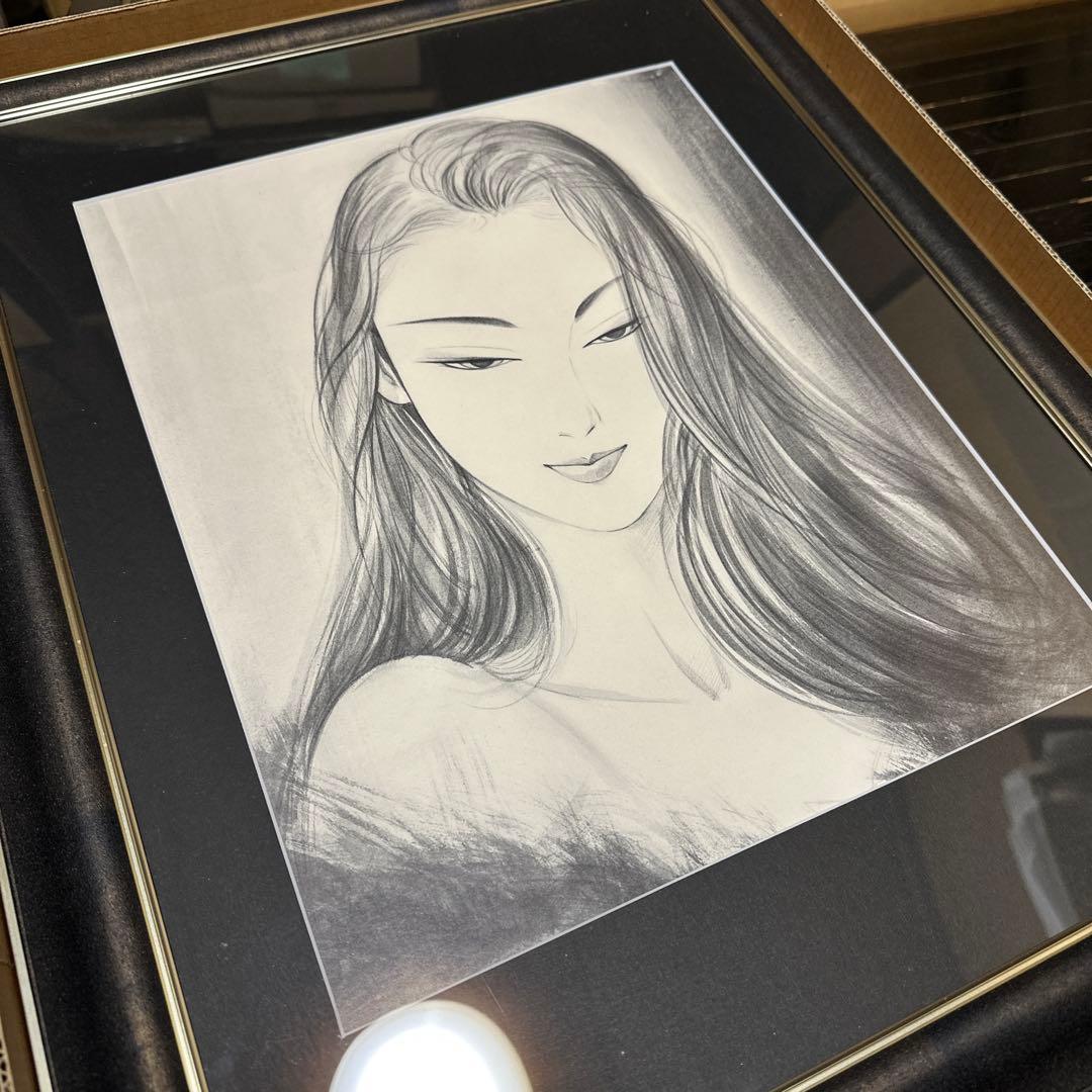 鶴田一郎　まなざし　美人画　モノクロ　モノトーン