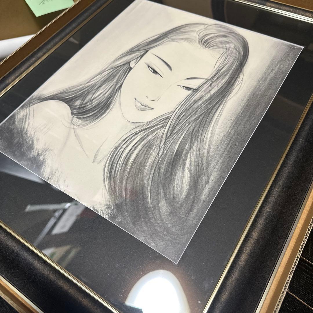 鶴田一郎　まなざし　美人画　モノクロ　モノトーン