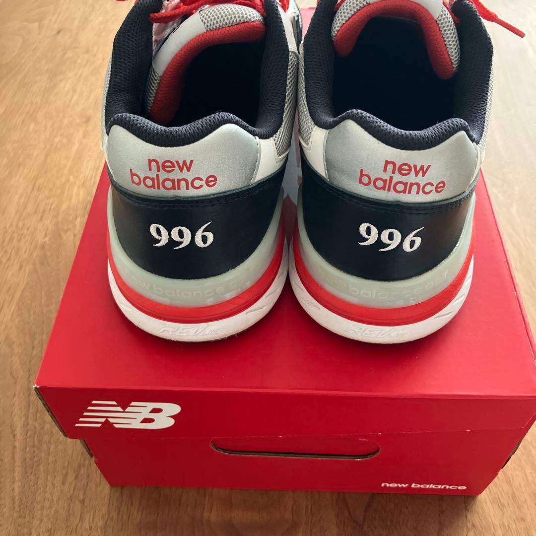 New Balance 996 シューズ ホワイト/ネイビー/レッド