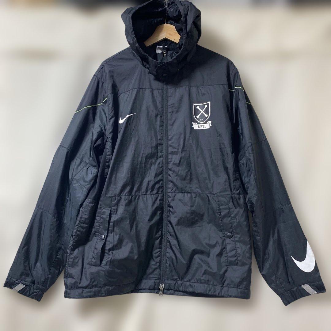 送料無料 ナイキ NFTB サッカー ウィンドブレーカー XL ブラック 中古品