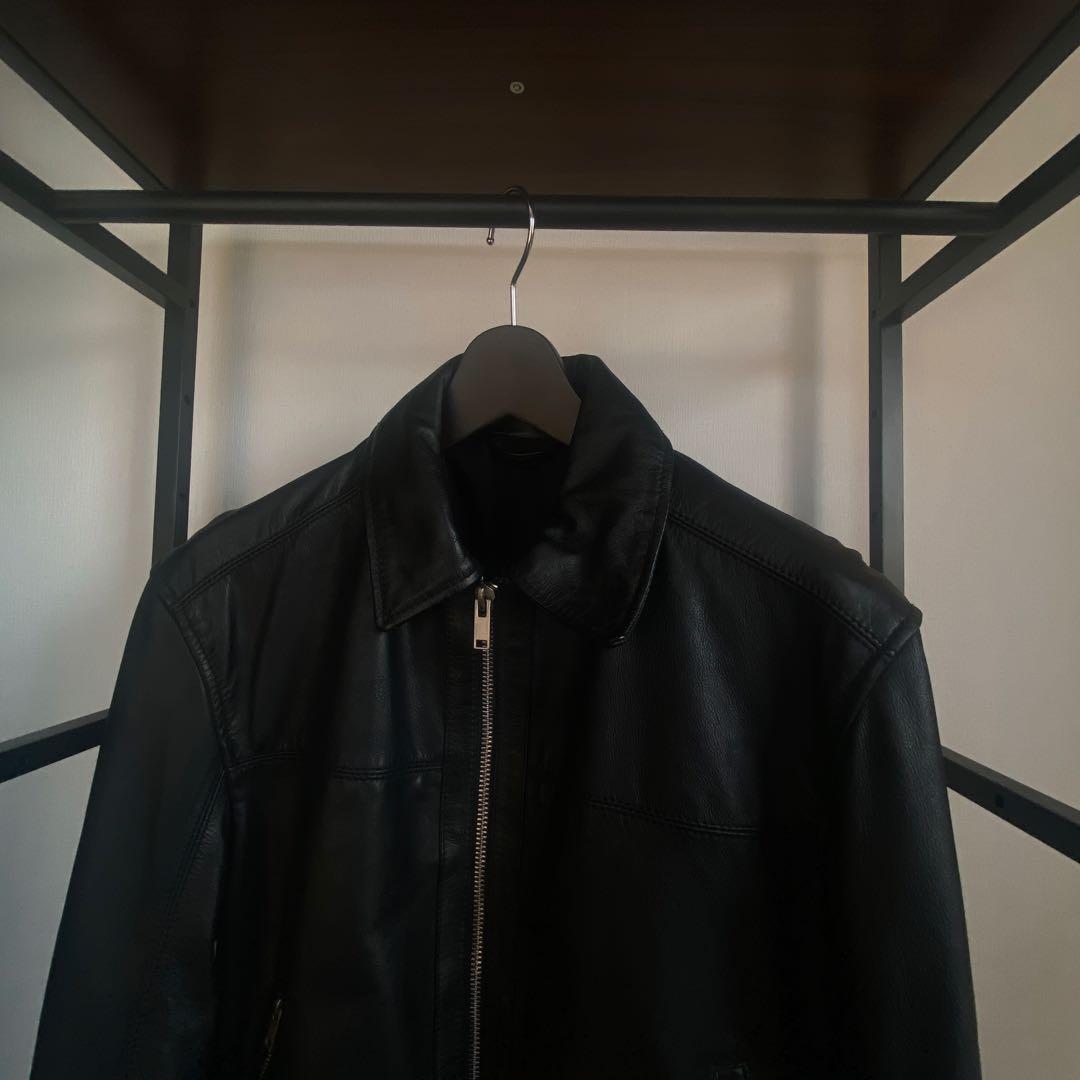 新品■ZARA リアルレザージャケット ボクシーフィット牛革 ブラック 黒