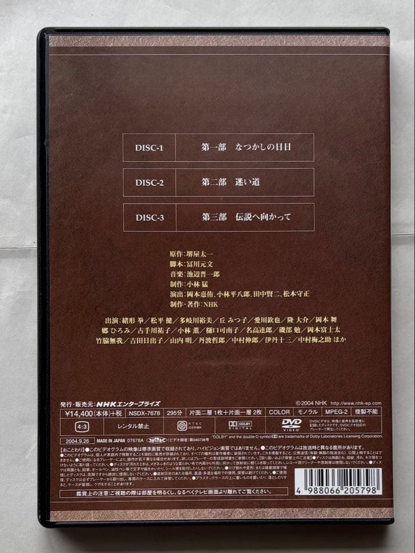 『NHK大河ドラマ／峠の群像《総集編》』DVD（セル版／3枚組／中古品）