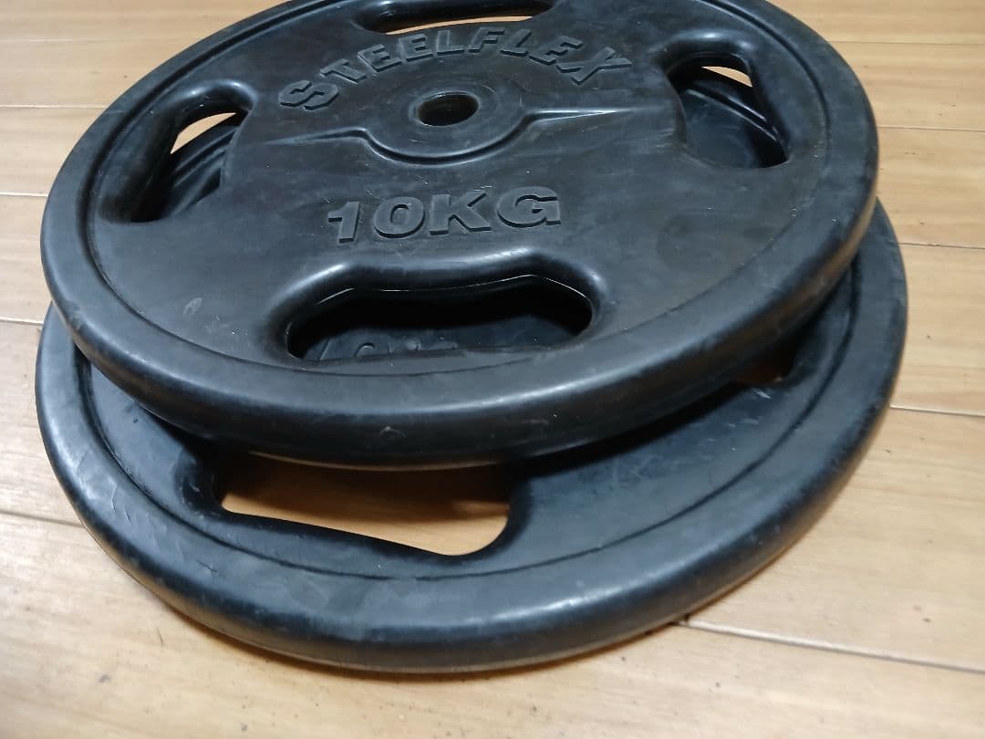 STEELEFLEX バーベルプレート10Kg× 2/計20Kg 穴径28ｍｍ