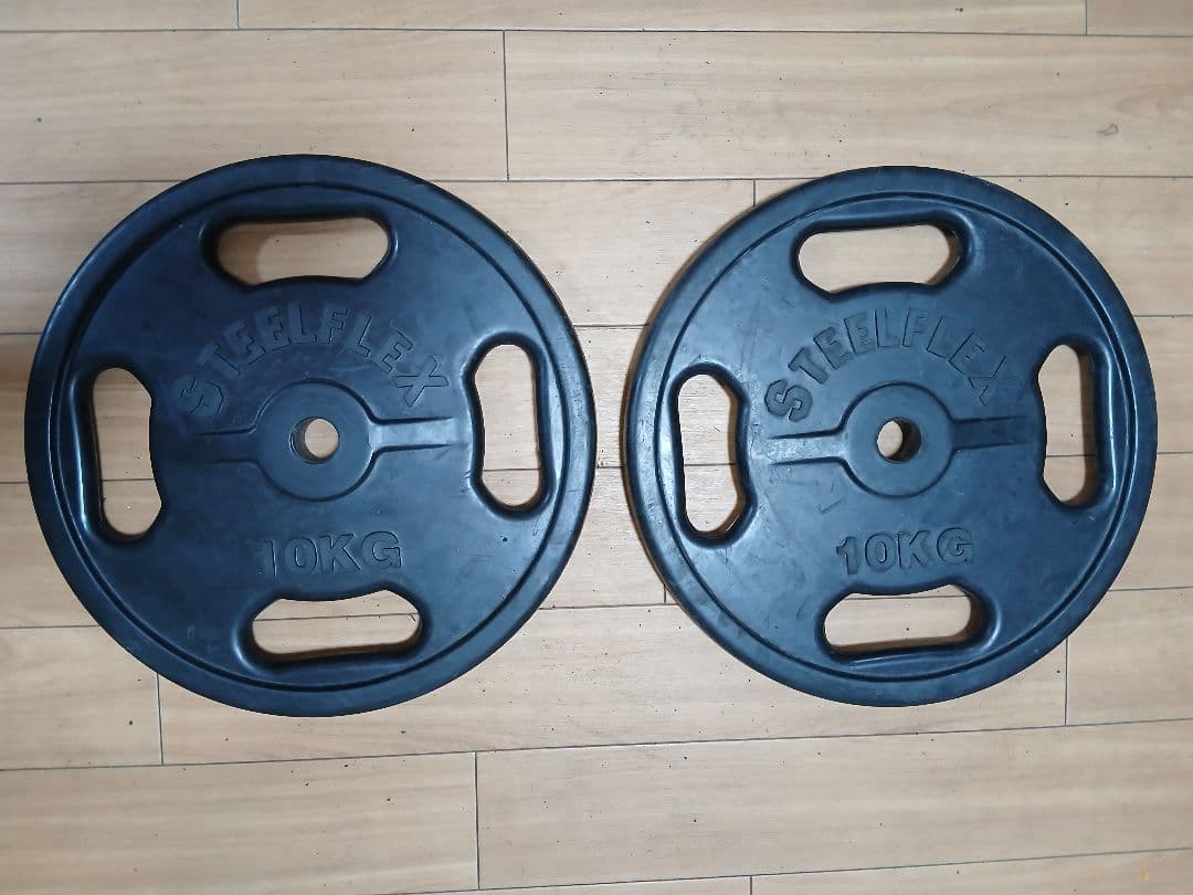 STEELEFLEX バーベルプレート10Kg× 2/計20Kg 穴径28ｍｍ