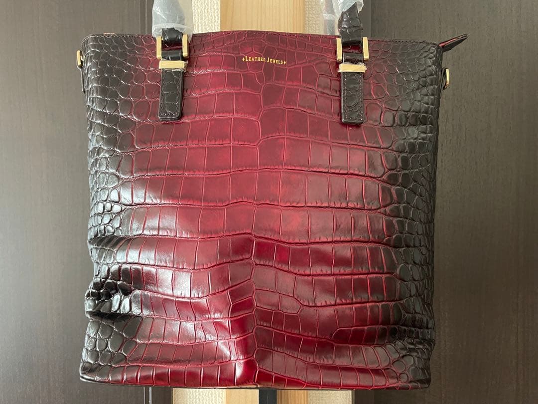【未使用品】レザージュエルズ クロコダイル型押しレザー 2WAY トートバッグ