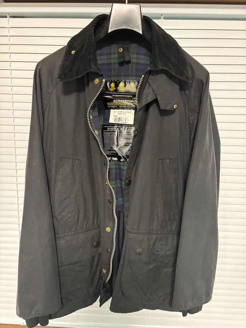 【処分価格】Barbour BEDALE 　38ブラック　裏地ブラックウォッチ