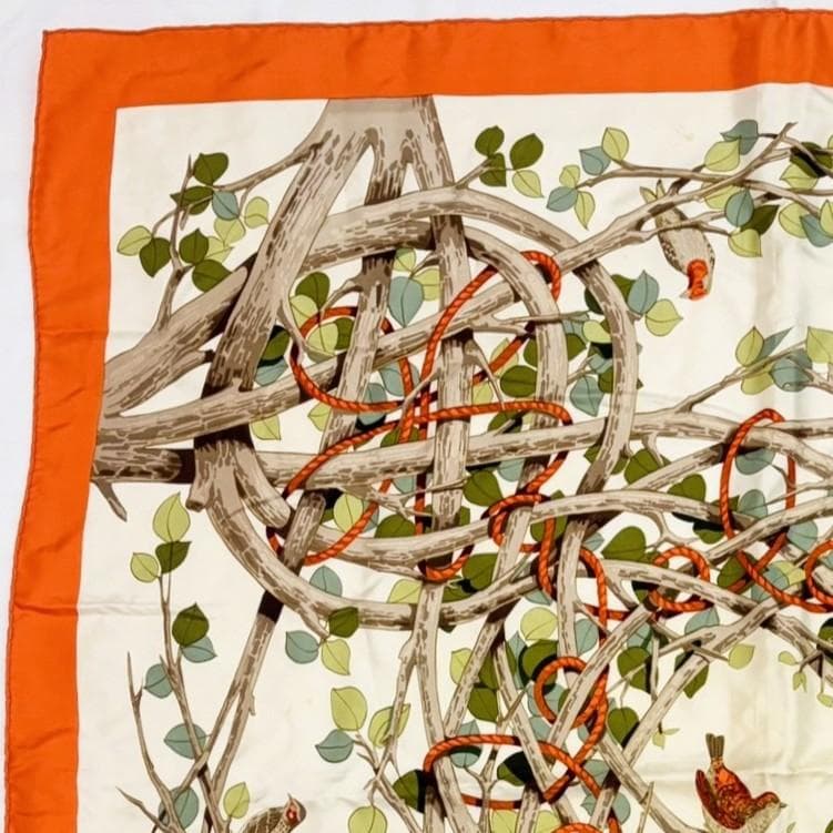HERMES エルメス カレ90 SOUS BOIS スカーフ タグなし