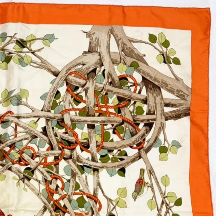HERMES エルメス カレ90 SOUS BOIS スカーフ タグなし