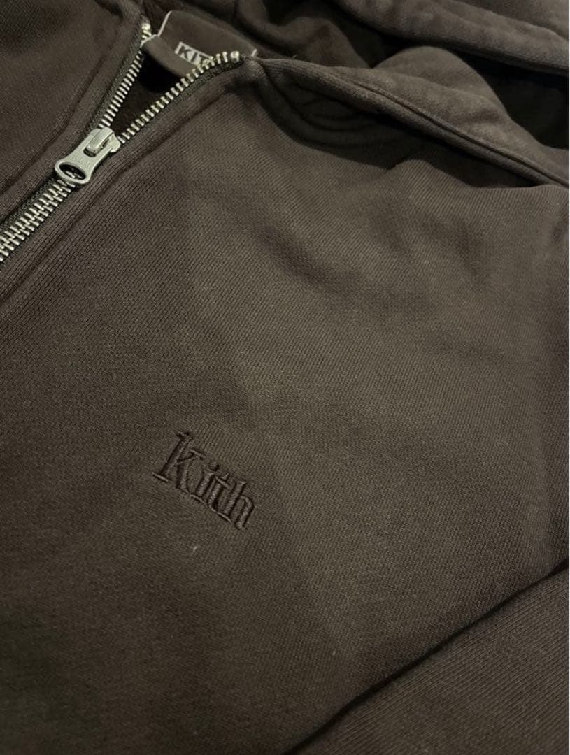 Kith ダークブラウン ジップアップパーカー