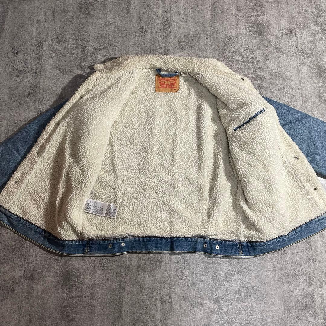 Levi'sリーバイスシェルパトラッカージャケット裏ボア短丈ライトブルーM