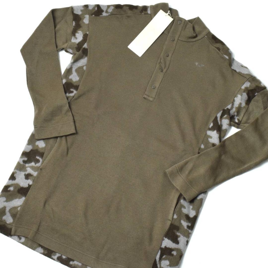 未使用3.6万 ムニタルプ 秋冬 シャギー ジャガードワンピース 40 (M)
