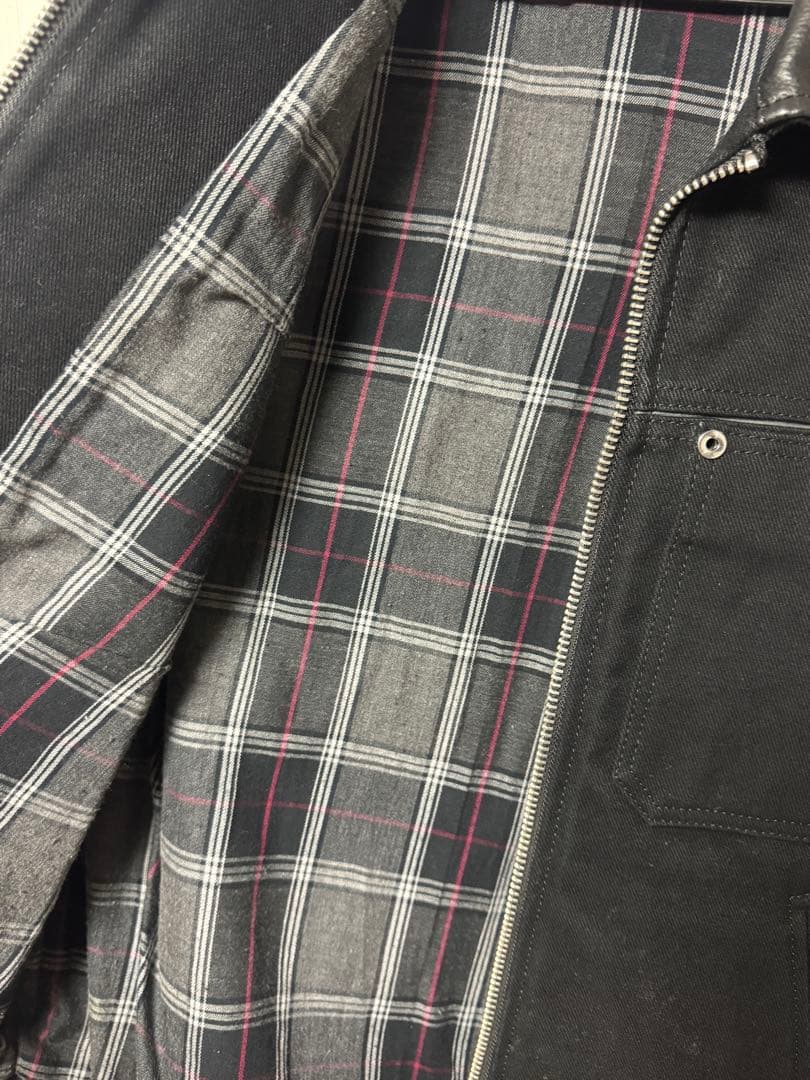 【美品】DIESEL ディーゼル キャンバスレイヤードジャケット レザー