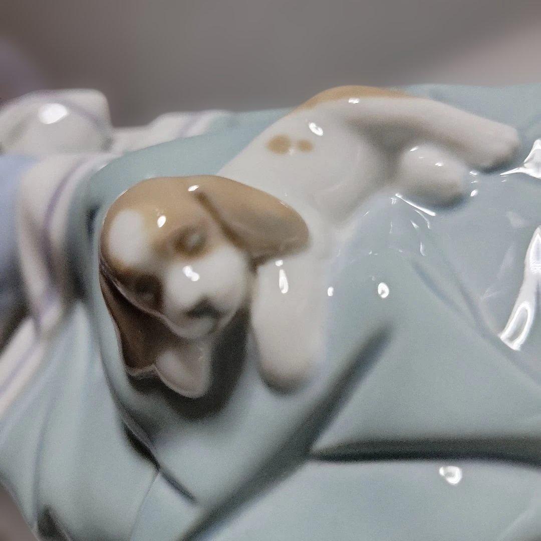 Lladro 子供と犬の陶器置物　僕とおねんね 1988年絶版品リヤドロ