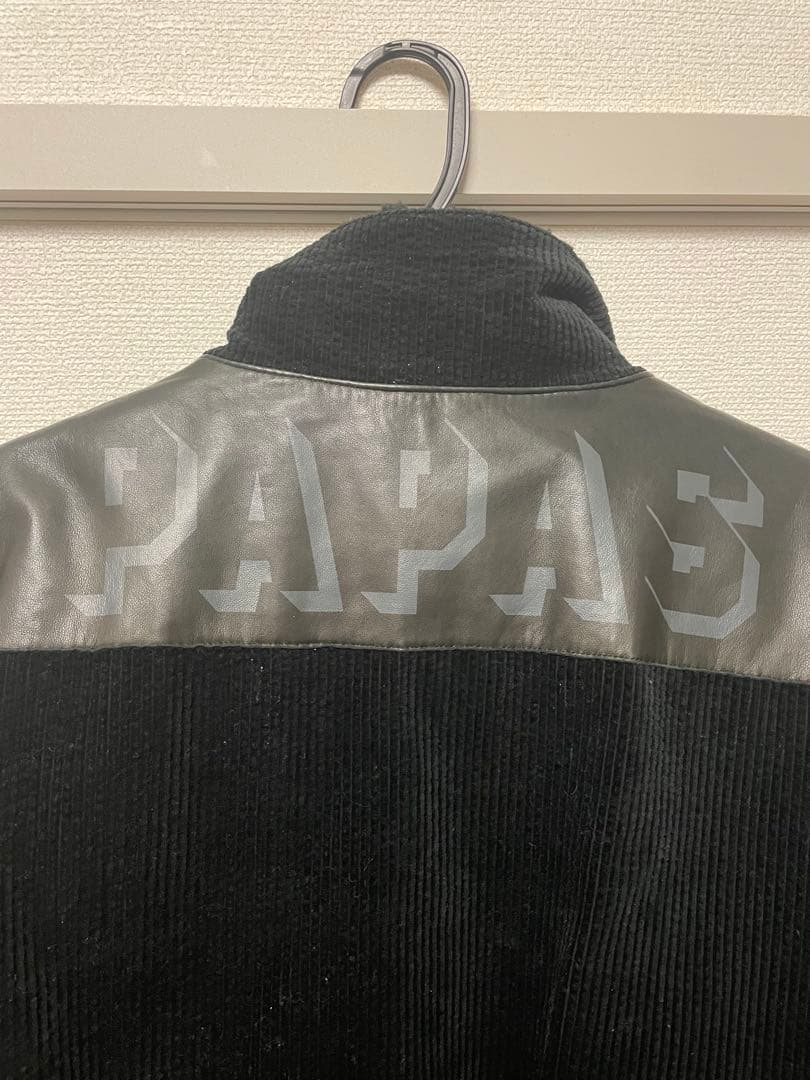 高級　PAPAS papas パパス コーデュロイ ラムレザー ジャケット　羊革