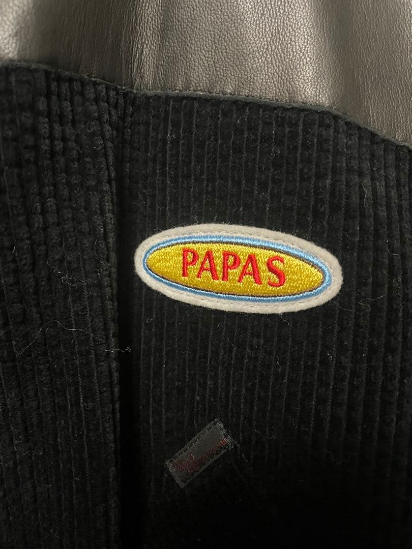 高級　PAPAS papas パパス コーデュロイ ラムレザー ジャケット　羊革