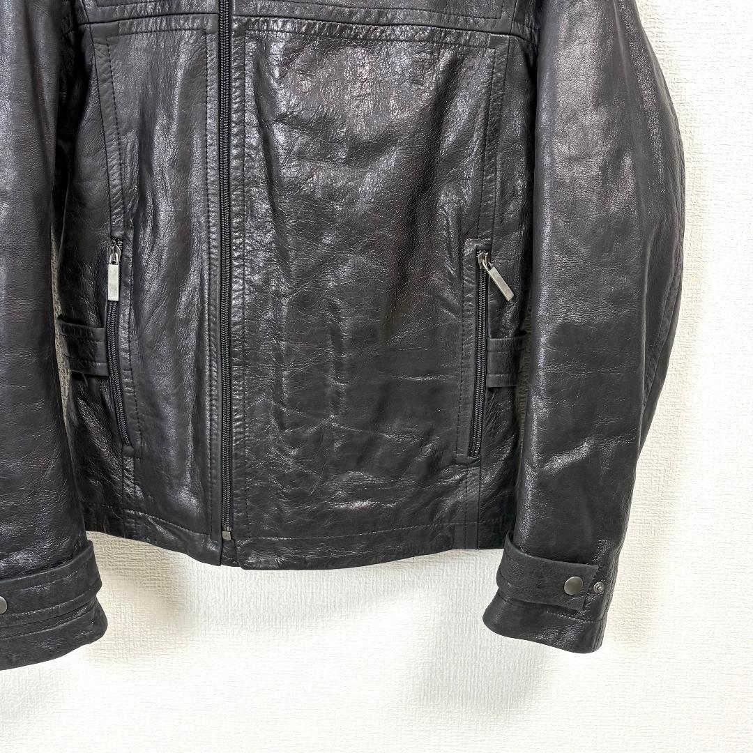DIRK BIKKEMBERGS ライダースレザージャケット 羊皮 中綿 M
