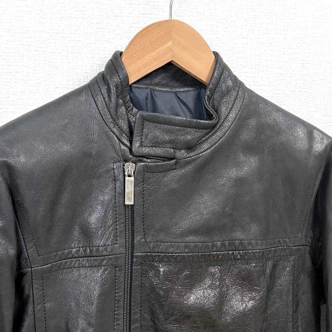DIRK BIKKEMBERGS ライダースレザージャケット 羊皮 中綿 M