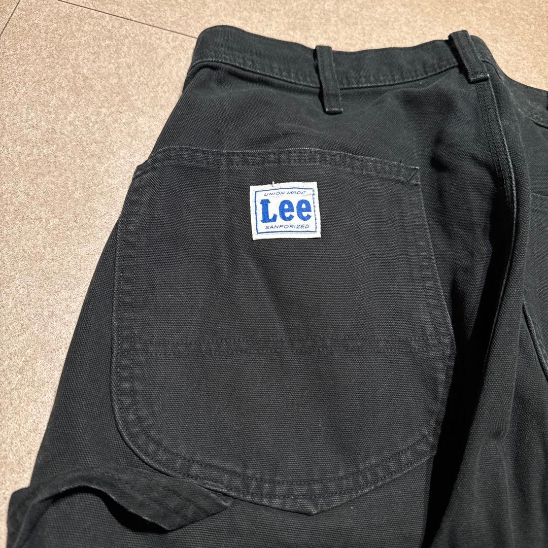 Lee ブラックデニムパンツ　ジーンズ　ペインターパンツ　ダック生地　黒　L