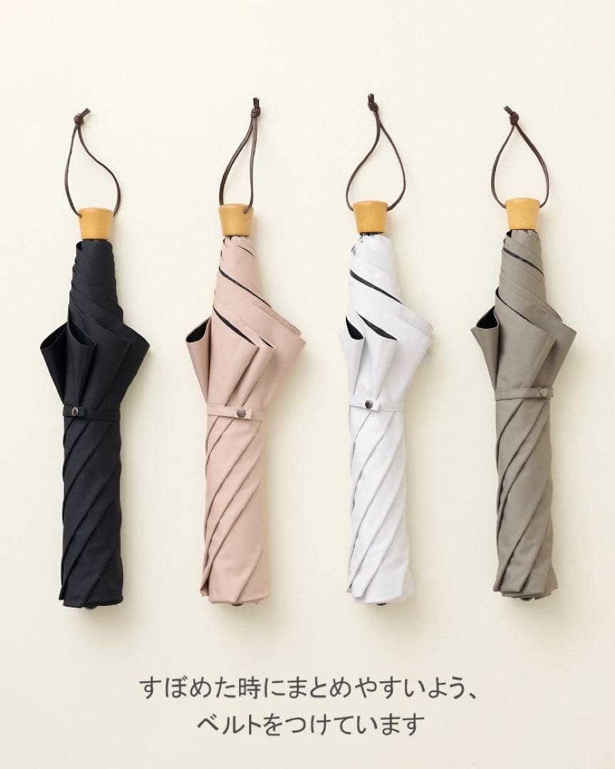 【極美品】折りたたみ日傘３段折 / 無地　モスグレー