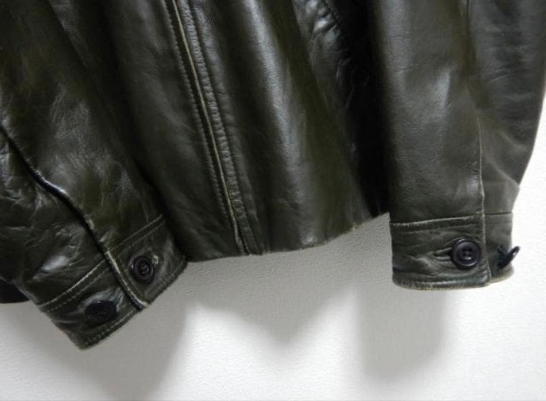 GAP レザー ジャケット M 革 オリーブ カーコート OLD 野村訓市