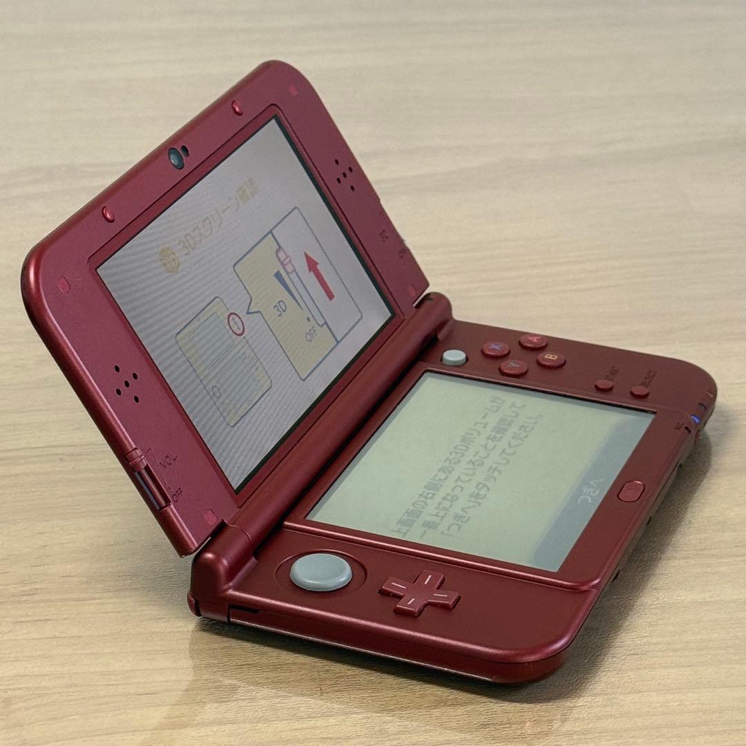 7-040【美品】Newニンテンドー3DS LL メタリックレッド 下IPS